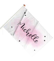 Geboortevlag - Kleine hartjes - Roze