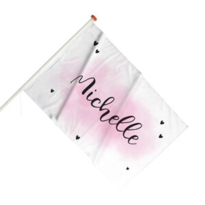 Geboortevlag - Kleine hartjes - Roze