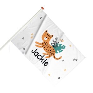 Geboortevlag - Luipaard met driehoekjes - Oranje