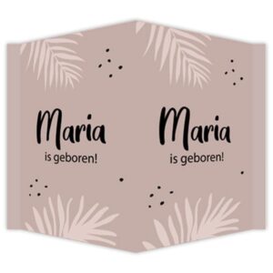 Raambord geboortebord - Planten met abtracte stipjes - Beige