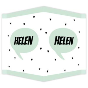Raambord geboortebord - Spreekballon met hartjes - Mintgroen