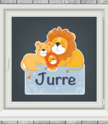 Raamstickers - Familie leeuw - Lichtblauw