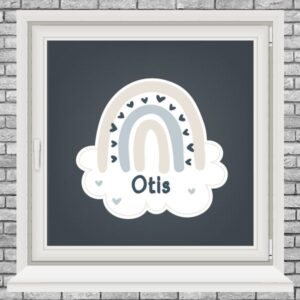Raamstickers - Regenboog met hartjes - Lichtblauw
