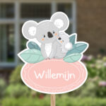 Geboortebord | Baby koala met moeder koala
