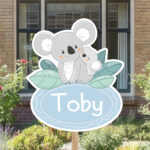 Geboortebord | Baby koala met moeder koala - Afbeelding 6