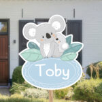 Geboortebord | Baby koala met moeder koala - Afbeelding 3