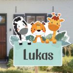 Geboortebord | Zebra, tijger en giraffe - Afbeelding 2
