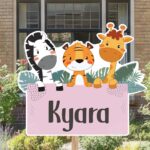 Geboortebord | Zebra, tijger en giraffe - Afbeelding 6