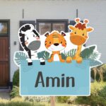 Geboortebord | Zebra, tijger en giraffe - Afbeelding 4