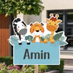 Geboortebord | Zebra, tijger en giraffe - Afbeelding 10