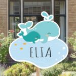 Geboortebord | Baby walvis met moeder walvis - Afbeelding 6