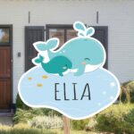 Geboortebord | Baby walvis met moeder walvis - Afbeelding 3