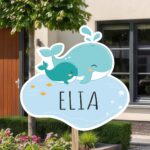 Geboortebord | Baby walvis met moeder walvis - Afbeelding 9