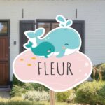 Geboortebord | Baby walvis met moeder walvis - Afbeelding 4