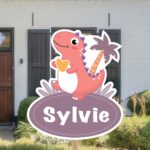 Geboortebord | Dino met hartje - Afbeelding 2