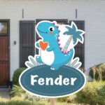Geboortebord | Dino met hartje - Afbeelding 3