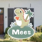 Geboortebord | Dino met hartje - Afbeelding 4