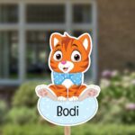 Geboortebord | Kat met strikje