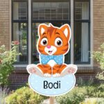 Geboortebord | Kat met strikje - Afbeelding 5