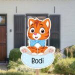 Geboortebord | Kat met strikje - Afbeelding 2