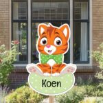 Geboortebord | Kat met strikje - Afbeelding 6