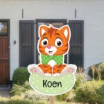 Geboortebord | Kat met strikje - Afbeelding 3
