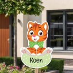 Geboortebord | Kat met strikje - Afbeelding 9