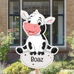 Geboortebord | Boerderijdier koe - Afbeelding 6