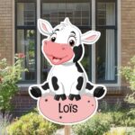 Geboortebord | Boerderijdier koe - Afbeelding 7