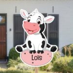Geboortebord | Boerderijdier koe - Afbeelding 4