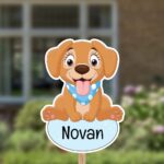 Geboortebord | Hond met sjaaltje