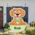 Geboortebord | Hond met sjaaltje - Afbeelding 3