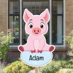 Geboortebord | Boerderijdier varken - Afbeelding 5