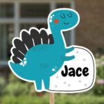 Geboortebord | Zwaaiende dino
