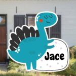 Geboortebord | Zwaaiende dino - Afbeelding 2