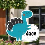 Geboortebord | Zwaaiende dino - Afbeelding 8