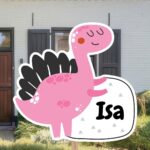 Geboortebord | Zwaaiende dino - Afbeelding 3