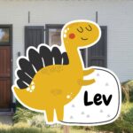 Geboortebord | Zwaaiende dino - Afbeelding 4