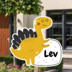 Geboortebord | Zwaaiende dino - Afbeelding 10