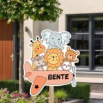 Geboortebord | Jungledieren in vliegtuig - Afbeelding 10