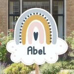 Geboortebord | Regenboog met hartje en sterretjes - Afbeelding 5
