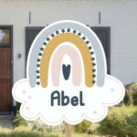 Geboortebord | Regenboog met hartje en sterretjes - Afbeelding 2