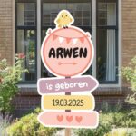 Geboortebord | Wegwijzer met vogeltje - Afbeelding 7