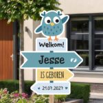 Geboortebord | Wegwijzer met uil - Afbeelding 8