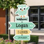 Geboortebord | Wegwijzer met uil - Afbeelding 9