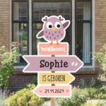 Geboortebord | Wegwijzer met uil - Afbeelding 7