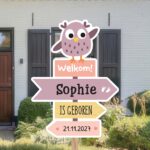 Geboortebord | Wegwijzer met uil - Afbeelding 4