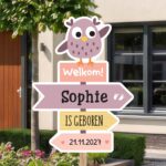 Geboortebord | Wegwijzer met uil - Afbeelding 10