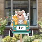Geboortebord | Bosdieren in auto - Afbeelding 5