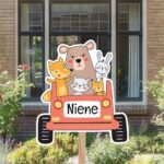 Geboortebord | Bosdieren in auto - Afbeelding 6